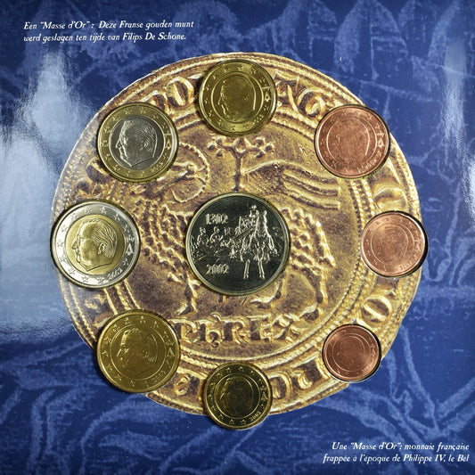 Belgique,
1 centime à 2 euros,
coffret euro - Bataille des éperons d'or
