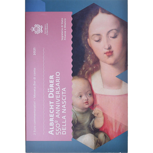 Saint-Marin,
2 euros,
500e anniversaire de la naissance d'Albrecht Dürer