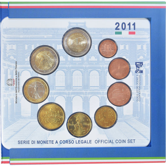 Italie,
Coffret 1 ct. - 2 euros,
2011