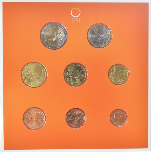 Autriche,
Coffret 1 ct. - 2 euros,
2008