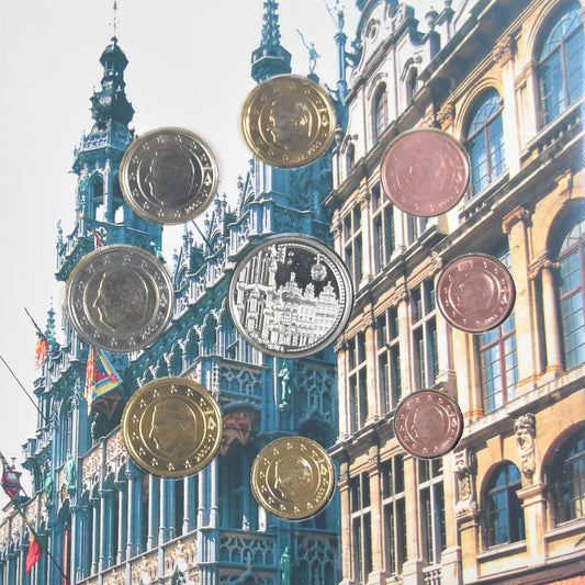 Belgique,
1 centime à 2 euros,
Ensemble euro - Grand'Place de Bruxelles