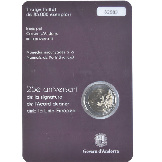Andorre,
2 euros,
Accords Douaniers