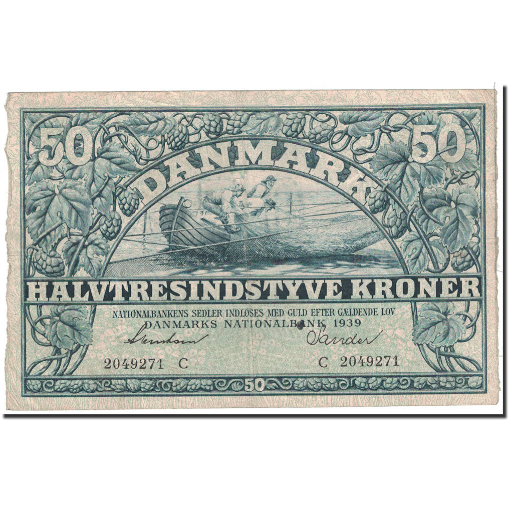 Billet de banque,
Danemark,
50 couronnes