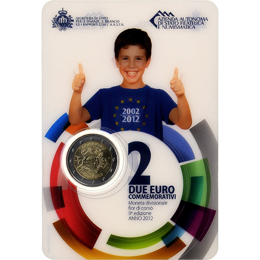Saint-Marin,
2 euros,
10e anniversaire de l'euro