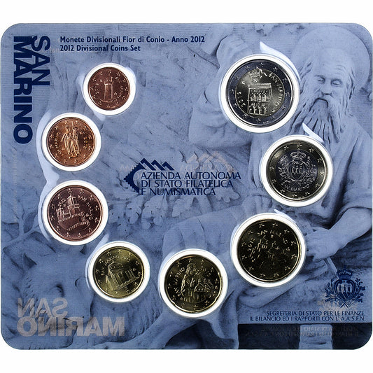 Saint-Marin,
Série 1 ct. - 2 euros,
Carte pièce.FDC