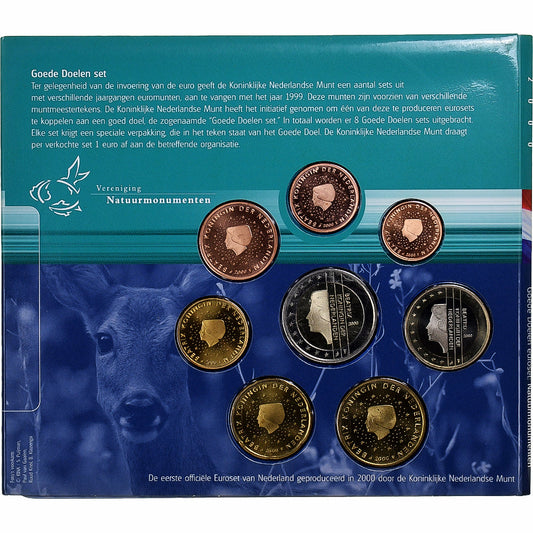 Pays-Bas,
1 centime à 2 euros,
Monuments naturels