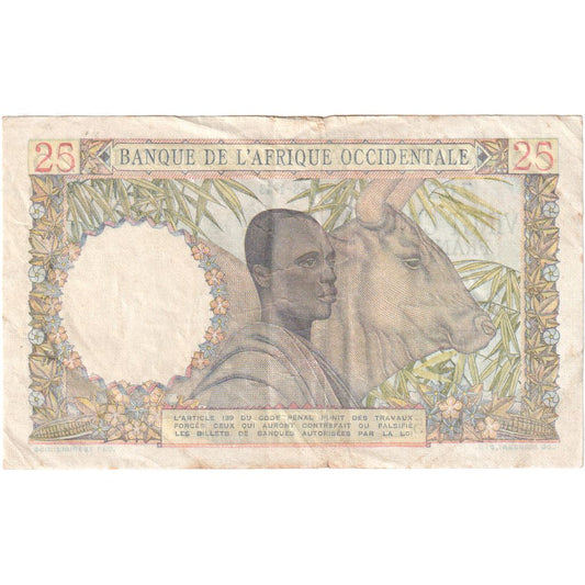 Afrique-Occidentale française,
25 francs,
17/08/1943