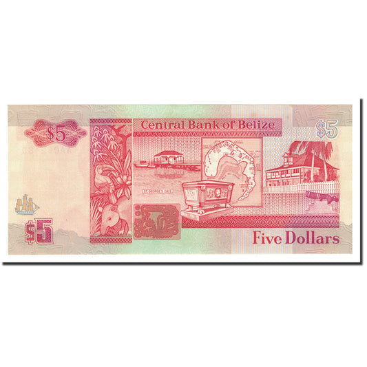 Billet de banque,
Belize,
5 dollars