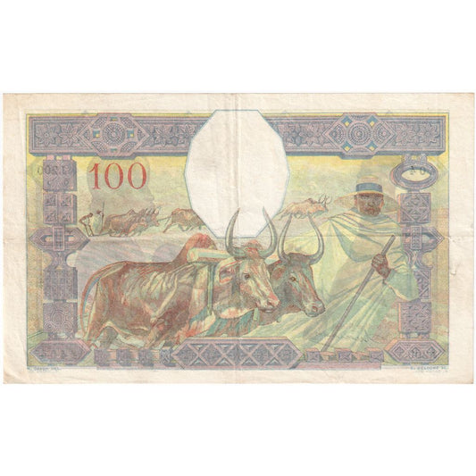 Madagascar,
100 francs,
Sans date (vers 1937)