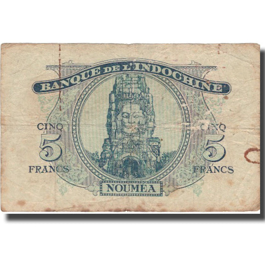 Billet de banque,
Nouvelles-Hébrides,
5 francs