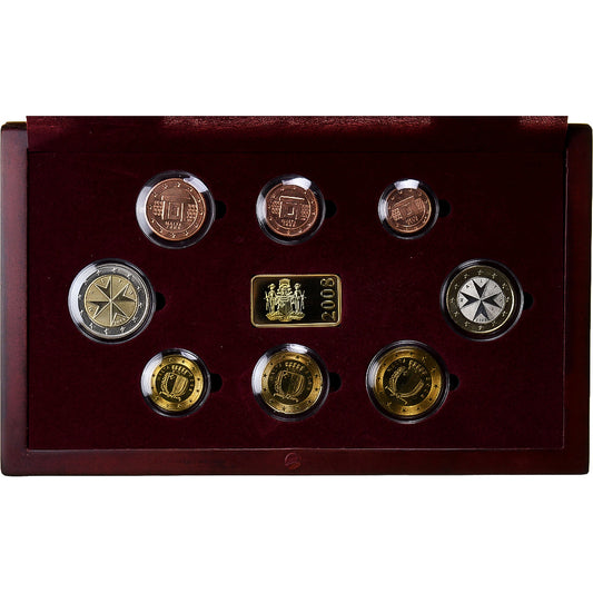 Malte,
Ensemble 1 ct. - 2 Euros + Jeton,
BU