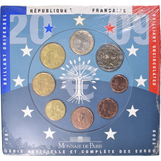 France, 

1 centime à 2 euros, 

2009