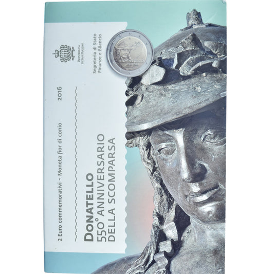 Saint-Marin, 
  
  2 euros, 
  
  500ème anniversaire de la mort de Donatello