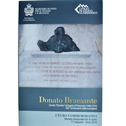 Saint-Marin, 
  
  2 euros, 
  
  500ème anniversaire de la mort de Bramante