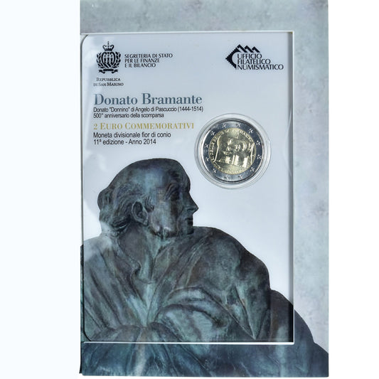 Saint-Marin, 
  
  2 euros, 
  
  500ème anniversaire de la mort de Bramante