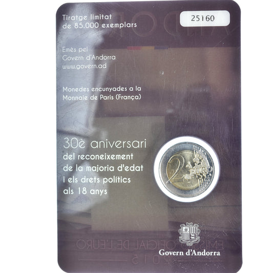 Andorre, 
  
  2 euros, 
  
  majorité à 18 ans