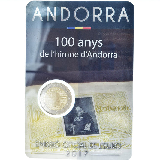 Andorre, 
  
  2 euros, 
  
  100 ans de l'hymne national