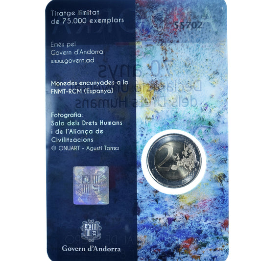 Andorre, 
  
  2 euros, 
  
  droits de l'homme