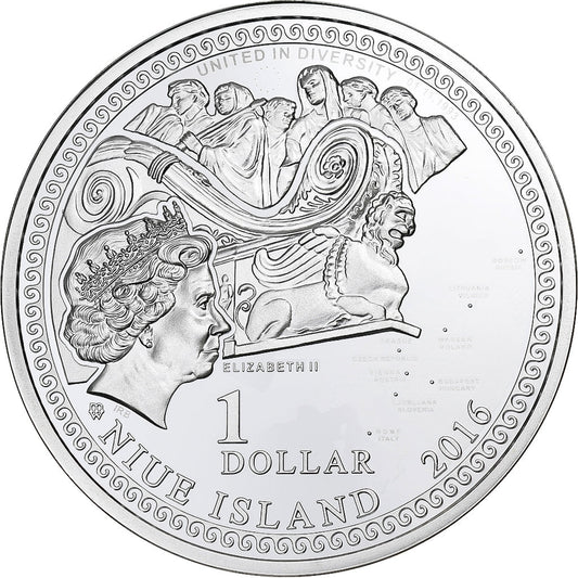 Niue, 

Europe, 

1 dollar