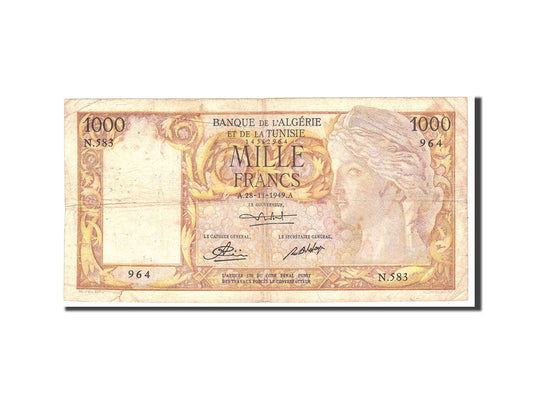 Billet de banque, 

Algérie, 

1000 francs