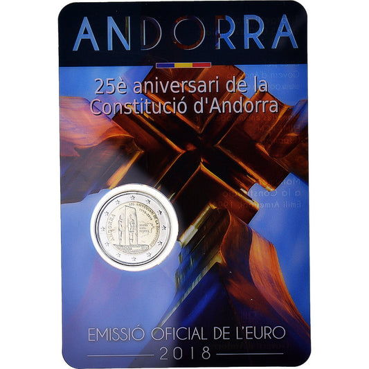 Andorre, 

2 euros, 

25 ans de Constitution