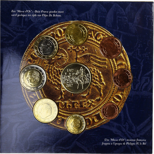 Belgique, 
  
  1 centime à 2 euros, 
  
  Bataille des éperons d'or