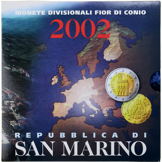 Saint-Marin, 

1 centime à 2 euros, 

2002