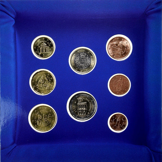 Saint-Marin, 

1 centime à 2 euros, 

2002