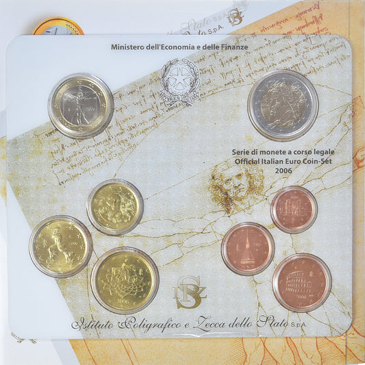 Italie, 

Coffret 1 ct. - 2 euros, 

2006