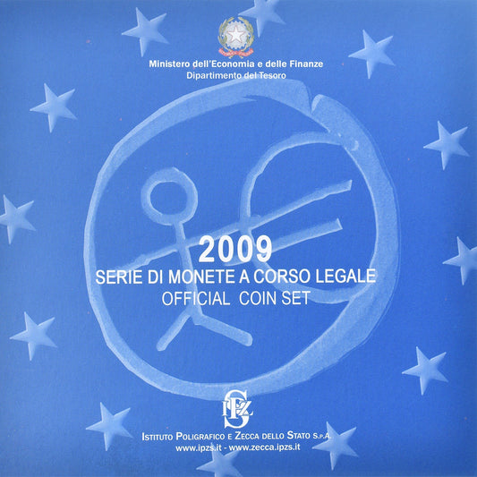 Italie, 

Coffret 1 ct. - 2 euros, 

2009