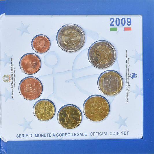 Italie, 

Coffret 1 ct. - 2 euros, 

2009