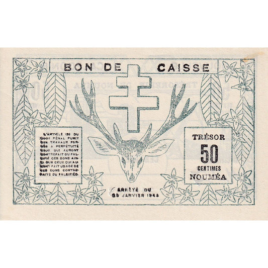 Billet de banque, 
  
  Nouvelle-Calédonie, 
  
  50 centimes