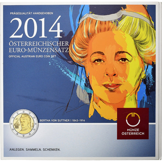 Autriche, 

Coffret 1 ct. - 2 euros, 

2014