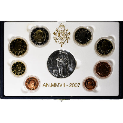 Vatican, 

Benoît XVI, 

Coffret 1 ct - 2 euros + Médaille
