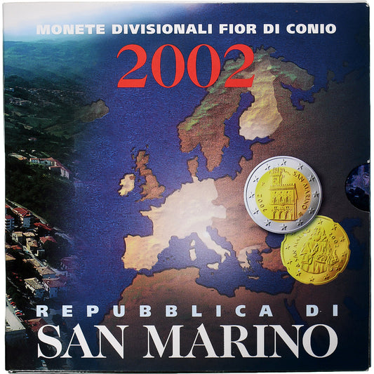 Saint-Marin, 

Coffret 1 ct. - 2 euros, 

FDC