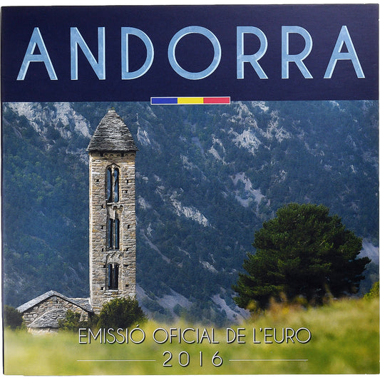 Andorre, 

Coffret 1 cts. - 2 euros, 

Carte à pièces BU