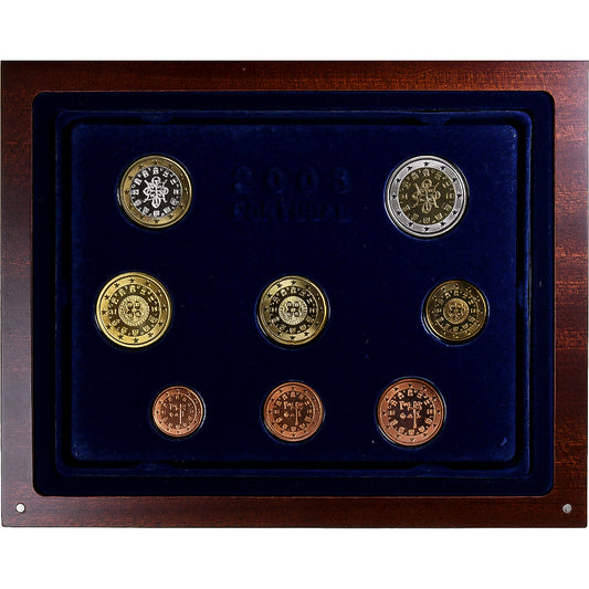 Portugal, 

Coffret 1 ct. - 2 euros, 

Belle épreuve
