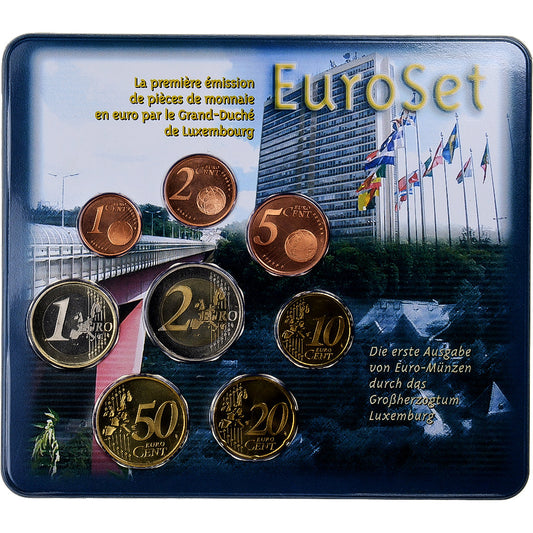 Luxembourg, 

Coffret 1 ct. - 2 euros, 

Carte à pièces.FDC