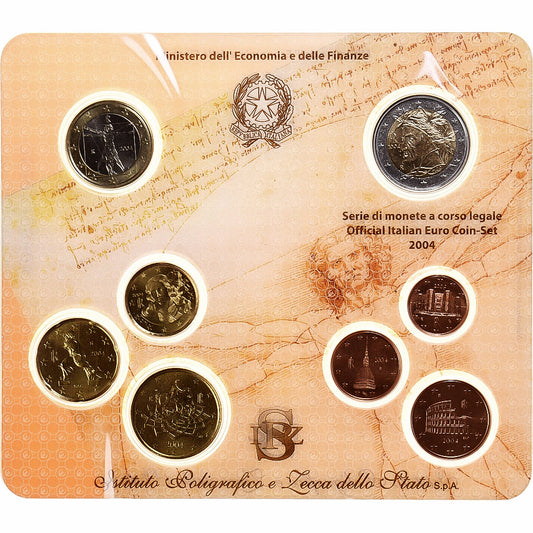 Italie, 

Coffret 1 ct. - 2 euros, 

FDC
