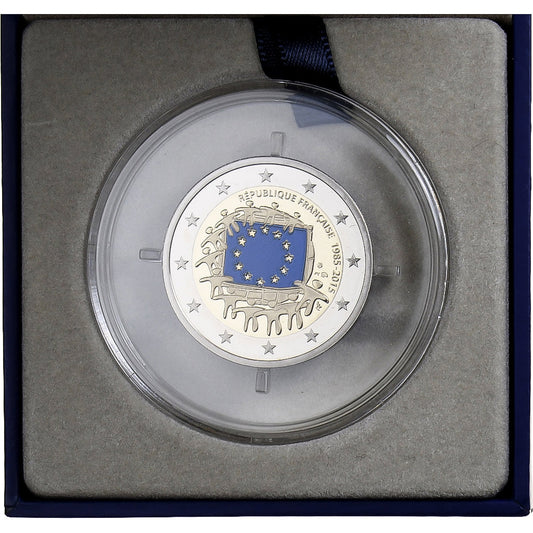 France, 

2 euros, 

30 ans du drapeau de l'Union européenne