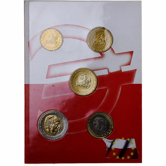 Monaco, 
  
  Rainier III et Albert, 
  
  Coffret 10 ch. - 2 euros