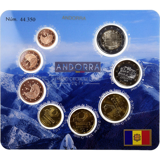 Andorre, 

Coffret 1 ct. - 2 euros, 

2014