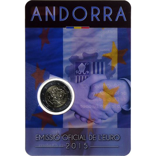 Andorre, 
  
  2 euros, 
  
  25ème anniversaire de l'accord douanier avec l'UE