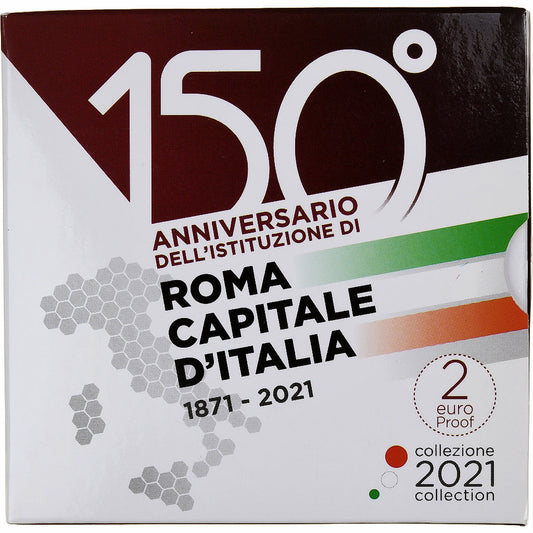 Italie, 

2 euros, 

Rome, capitale de l'Italie