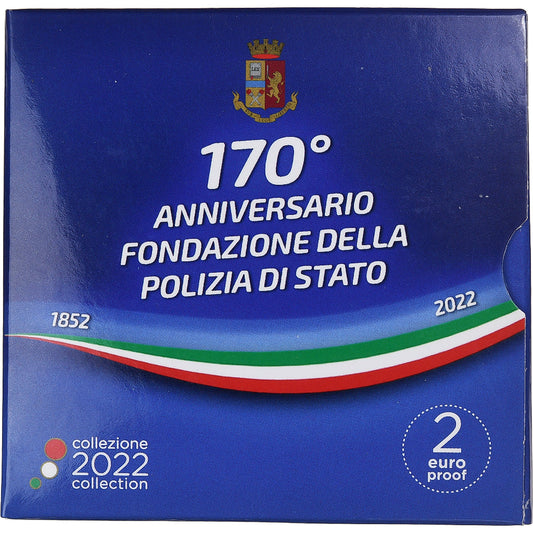 Italie, 
  
  2 euros, 
  
  Police d'État
