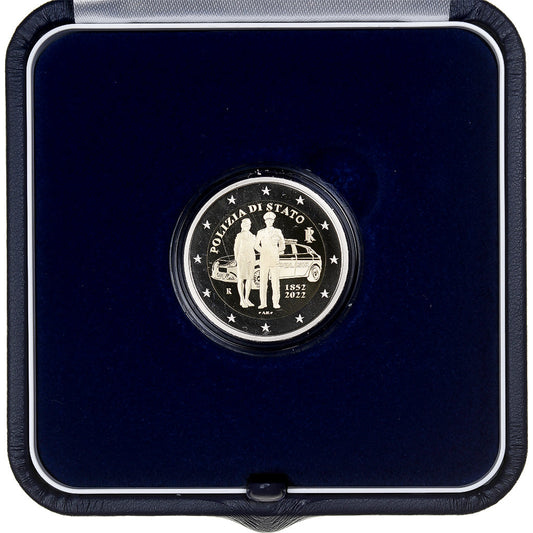 Italie, 
  
  2 euros, 
  
  Police d'État