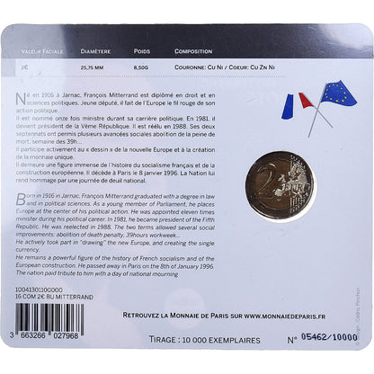 France, 
  
  2 euros, 
  
  François Mitterrand