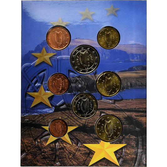 Irlande, 

1 centime à 2 euros, 

BU