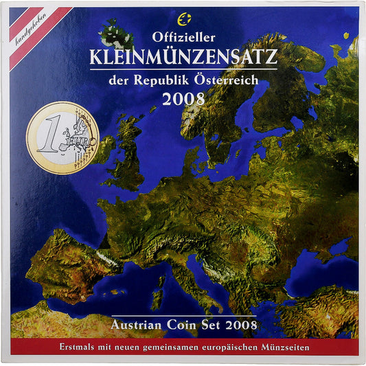 Autriche, 
  
  Ensemble 1 ct. - 2 euros, 
  
  série FDC