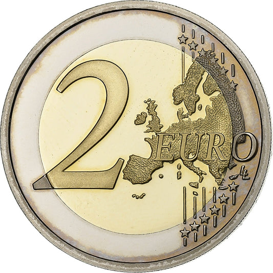 France, 
  
  2 euros, 
  
  Ruban Rose